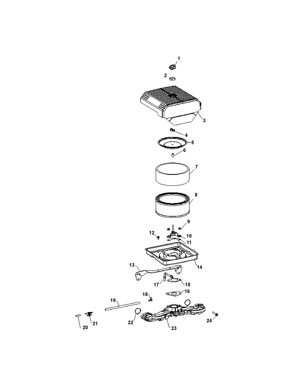 Kohler Cv670-3015 Air Intake Diagram and Parts List for 53AH5FJB050-22HP Cub Cadet Lawn Tractor